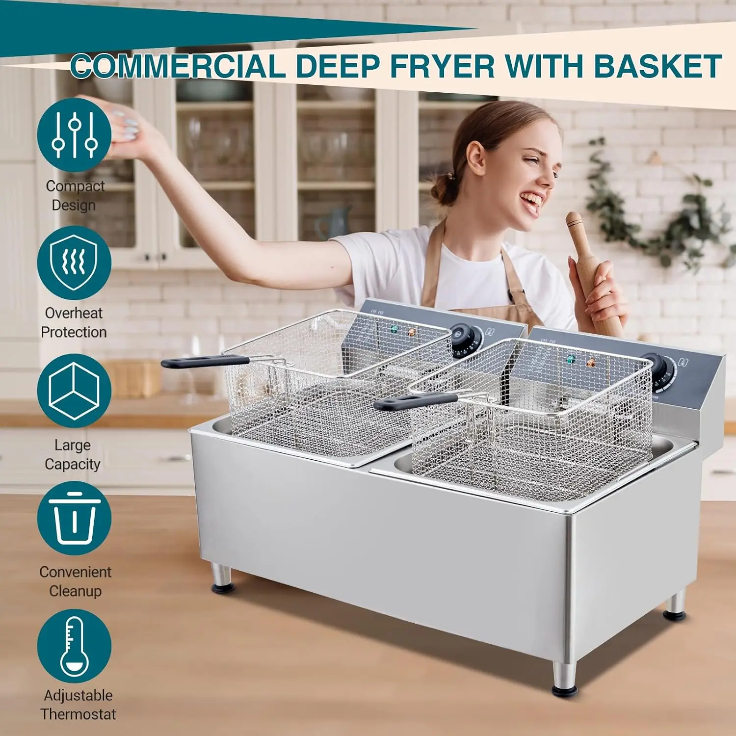 قلاية كهربائية تجارية بسعة 23. - مراجعة Deep Fryer Commercial وسعره